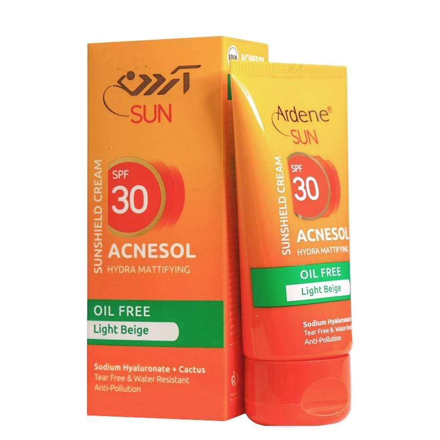 کرم ضد آفتاب رنگی فاقد چربی آردن سان مدل Acnesol Plus با Spf50 حجم 50 میلی لیتر