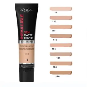 کرم پودر 32 ساعته مت کاور اینفیلبل 30میل لورال