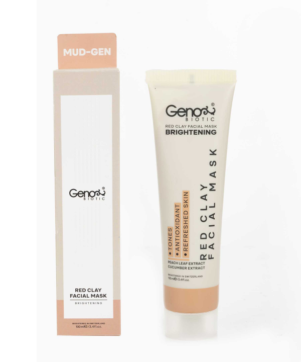 ماسک صورت ژنو بایوتیک مدل Red Clay حجم 100 میلی لیتر