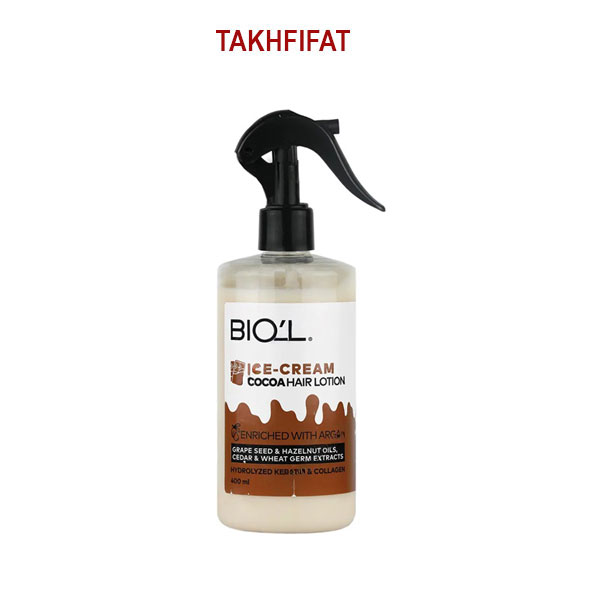 لوسیون مو تقویت کننده بیول مدل Chocolate Ice Cream مناسب مو نازک و آسیب دیده حجم 400 میلی لیتر