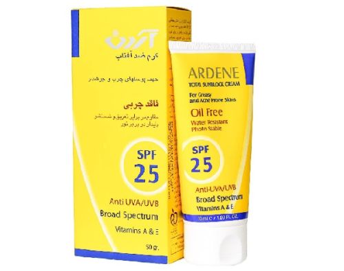 کرم ضد آفتاب ضد جوش اویل فری SPF 25 آردن