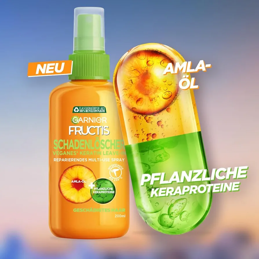 سرم اسپری ترمیم کننده موی کراتین گارنیه Garnier Sos Keratin حجم 200 میلی لیتر