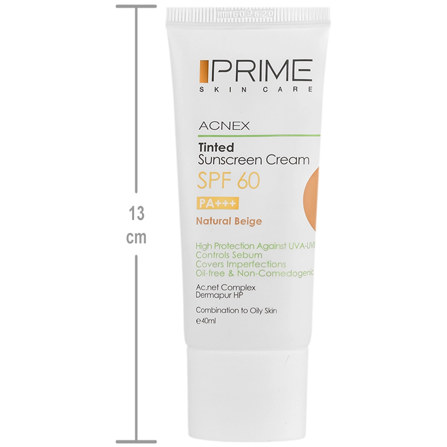 ضد آفتاب رنگی پرایم مدل Oil Free با SPF60 مناسب پوست چرب حجم 40 میلی لیتر