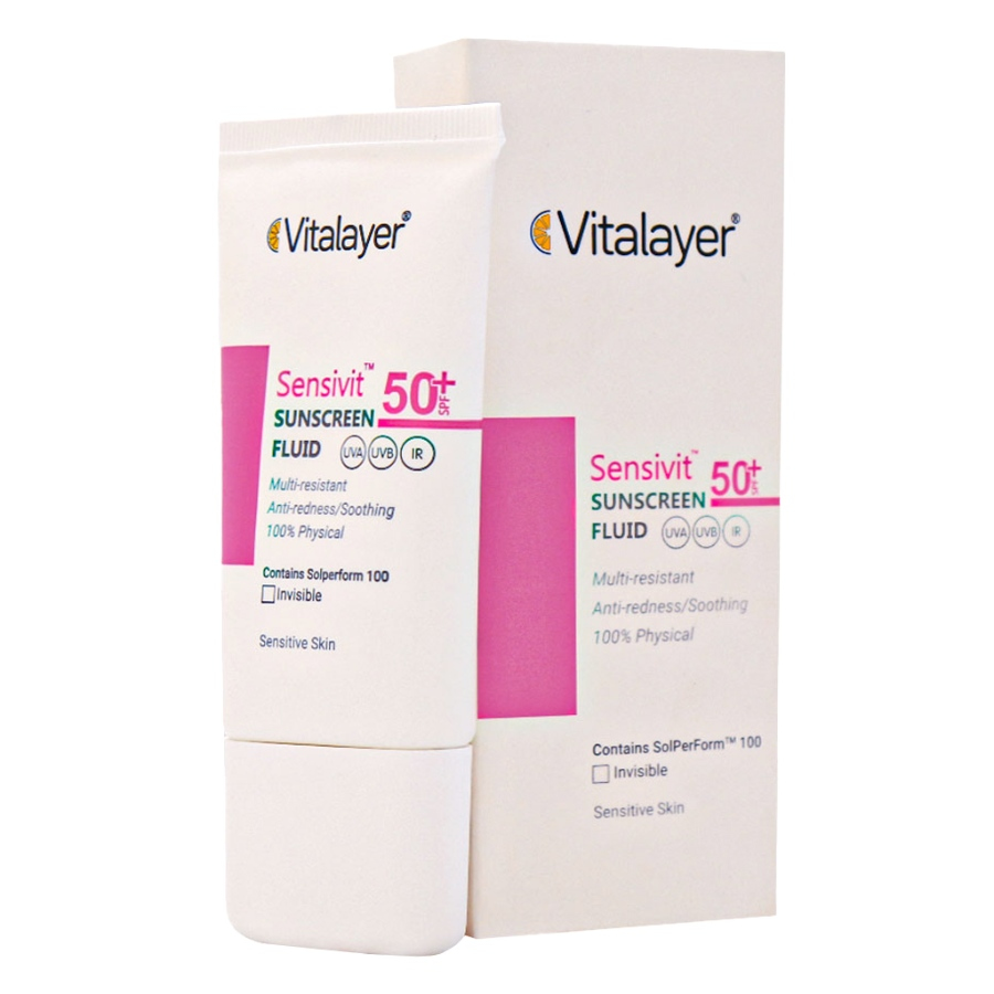 ضد آفتاب فلوئید spf50 ویتالیر پوست حساس
