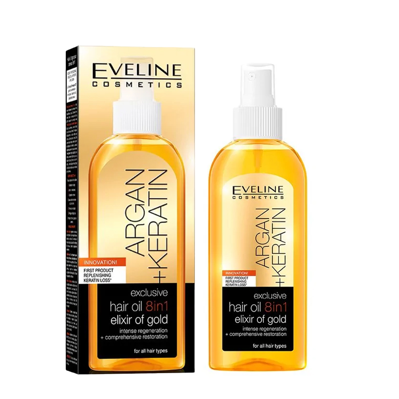 روغن مو آرگان + کراتین الکسیر گلد 8 در 1 اولین