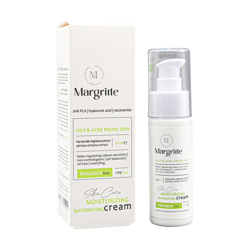  کرم مرطوب کننده و آبرسان قوی مارگریت مناسب پوست چرب و مستعد آکنه حجم 50 میلی لیتر