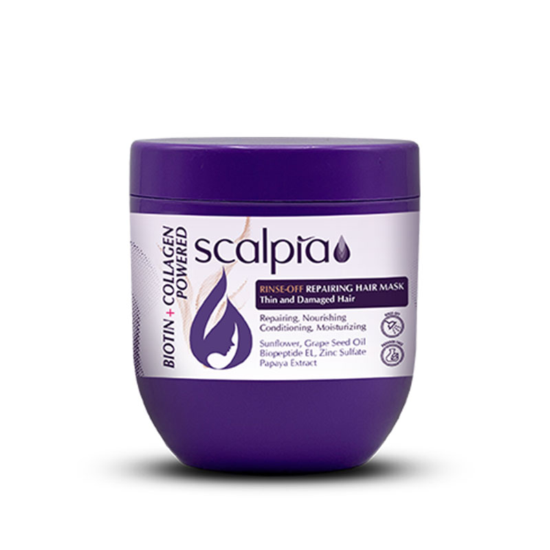 ماسک مو تقویت کننده بیوتین و کلاژن موی اسیب دیده اسکالپیا