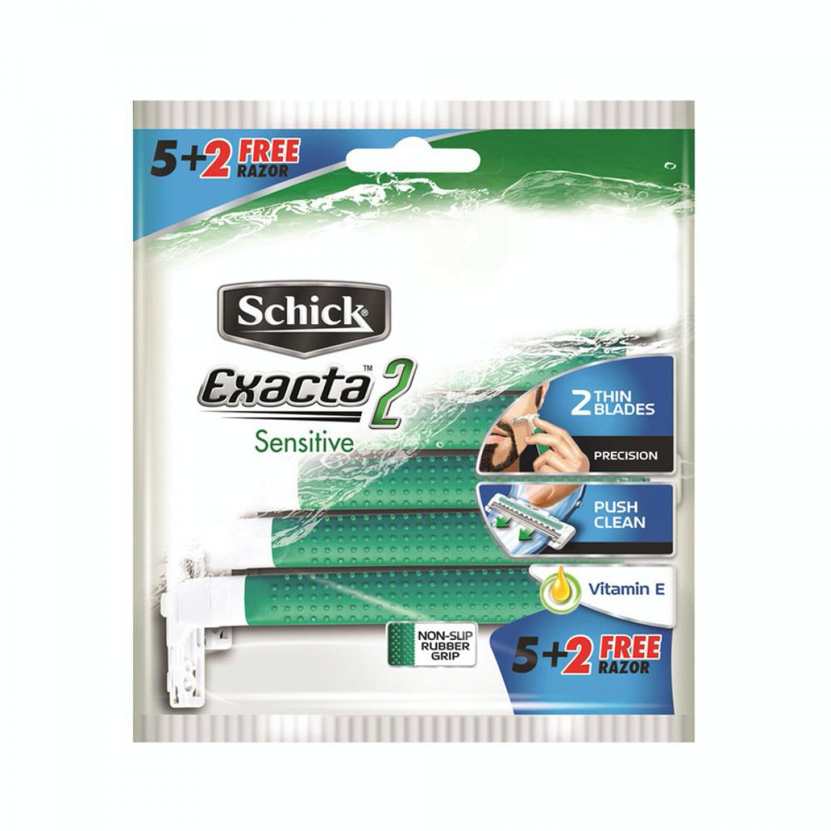 تیغ اصلاح مردانه 2 تیغه مدل Exacta 2 پوست حساس 7 عددی شیک