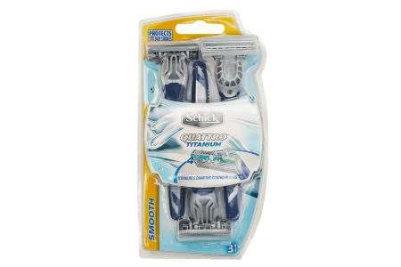 تیغ اصلاح مردانه 4 تیغه Quattro Titanium بسته 3 عددی شیک