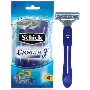 تیغ اصلاح مردانه 3 تیغه مدل Exacta 3 بسته 4 عددی شیک