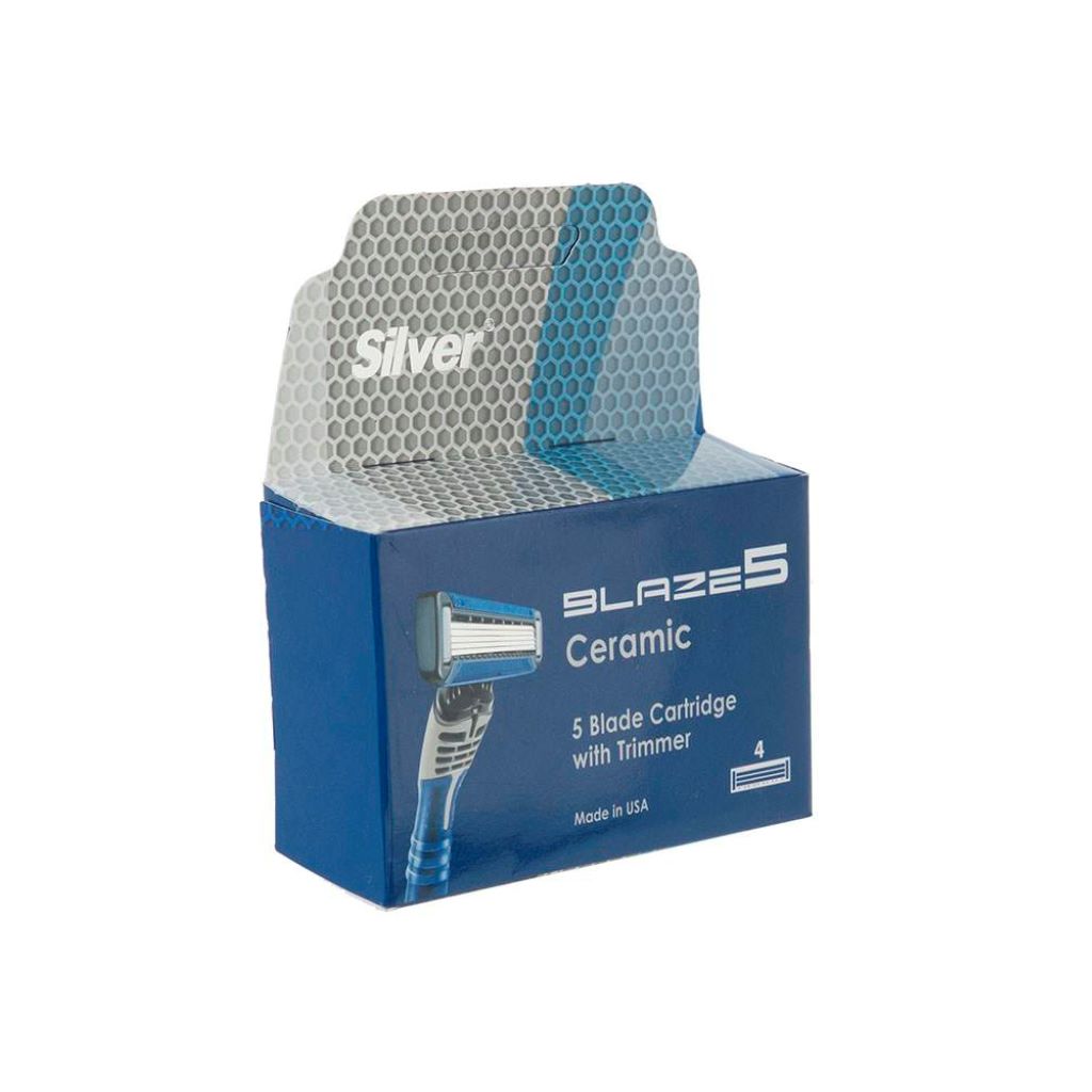 تیغ یدک سیستم 5 لبه بلیز5 بسته 4 عددی سیلور