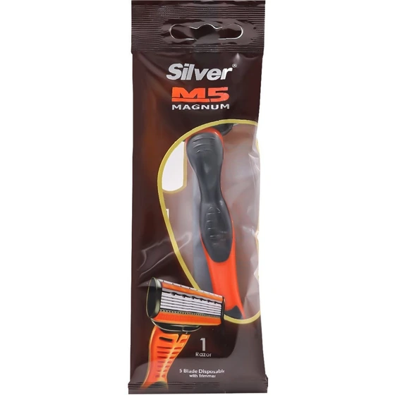 تیغ ام 5 مگنوم مردانه 5 لبه 1 عددی سیلور