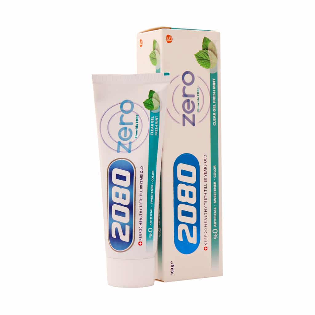 خمیر دندان زیرو فاقد فلوراید 2080 مناسب دندان های لمینت و کامپوزیت شده 100 گرم