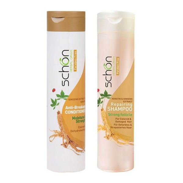  پک شامپو و نرم کننده موی سر جینسینگ و کراتین شون