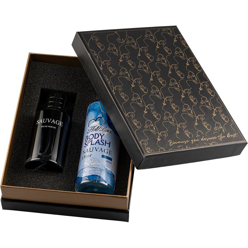 پک ادوپرفیوم و بادی اسپلش مردانه هات لاو مدل Sauvage Dior