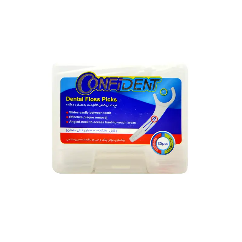 نخ دندان + خلال دندان کمانی کانفیدنت (30 عددی)