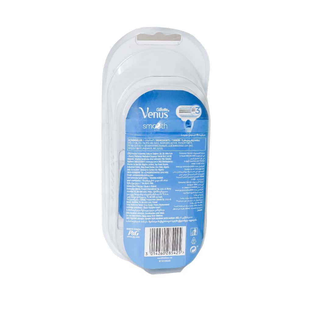 خودتراش ونوس اسموس ژیلت همراه با 2 تیغ یدک