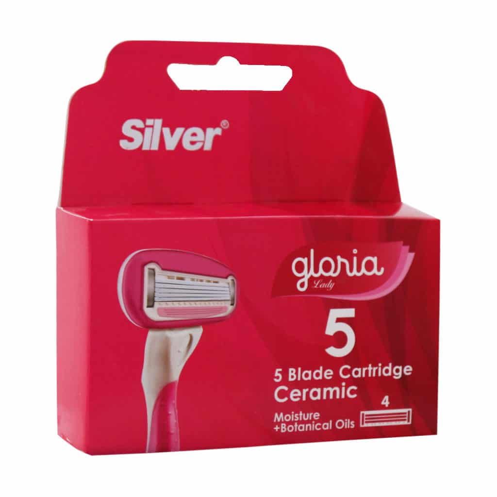 تیغ یدک سیستم 5 لبه مدل گلوریا لیدی سیلور 4 عدد