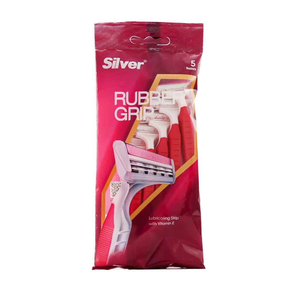 خودتراش چند بار مصرف 2 لبه زنانه رابر گریپ سیلور