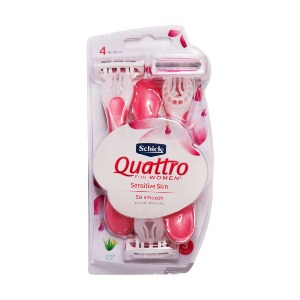 خودتراش زنانه 4 لبه کواترو شیک مناسب پوست حساس بسته 3 عددی