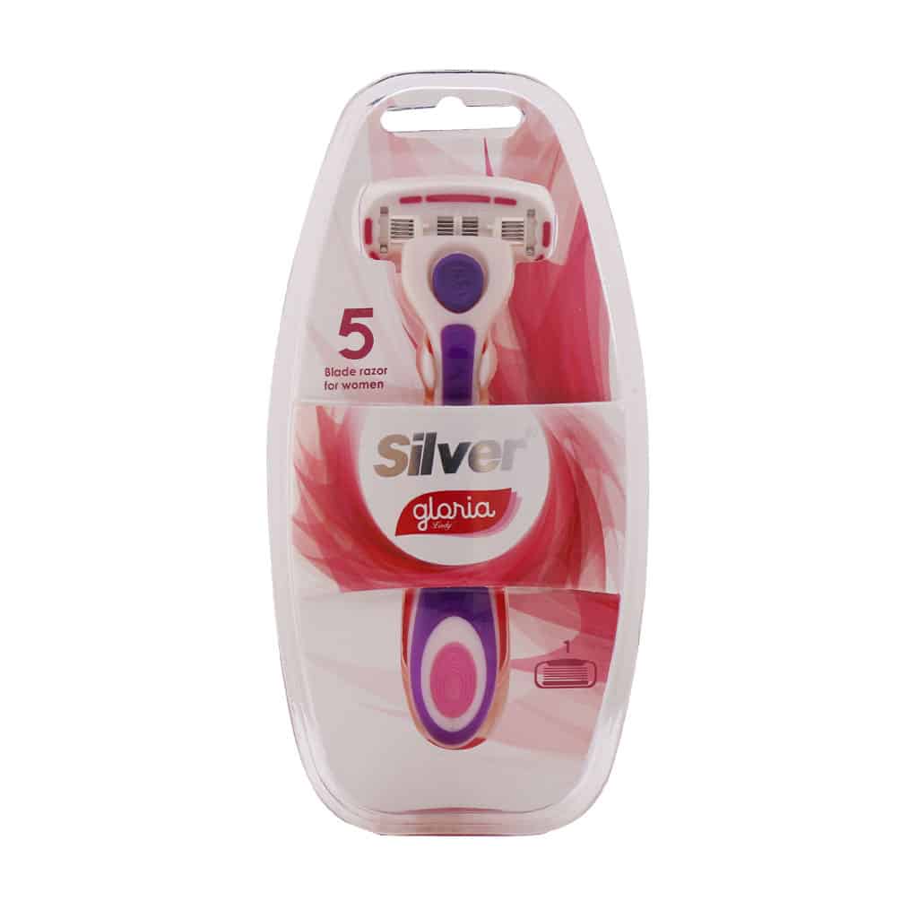 خودتراش زنانه 5 لبه گلوریا سیلور 1 عدد