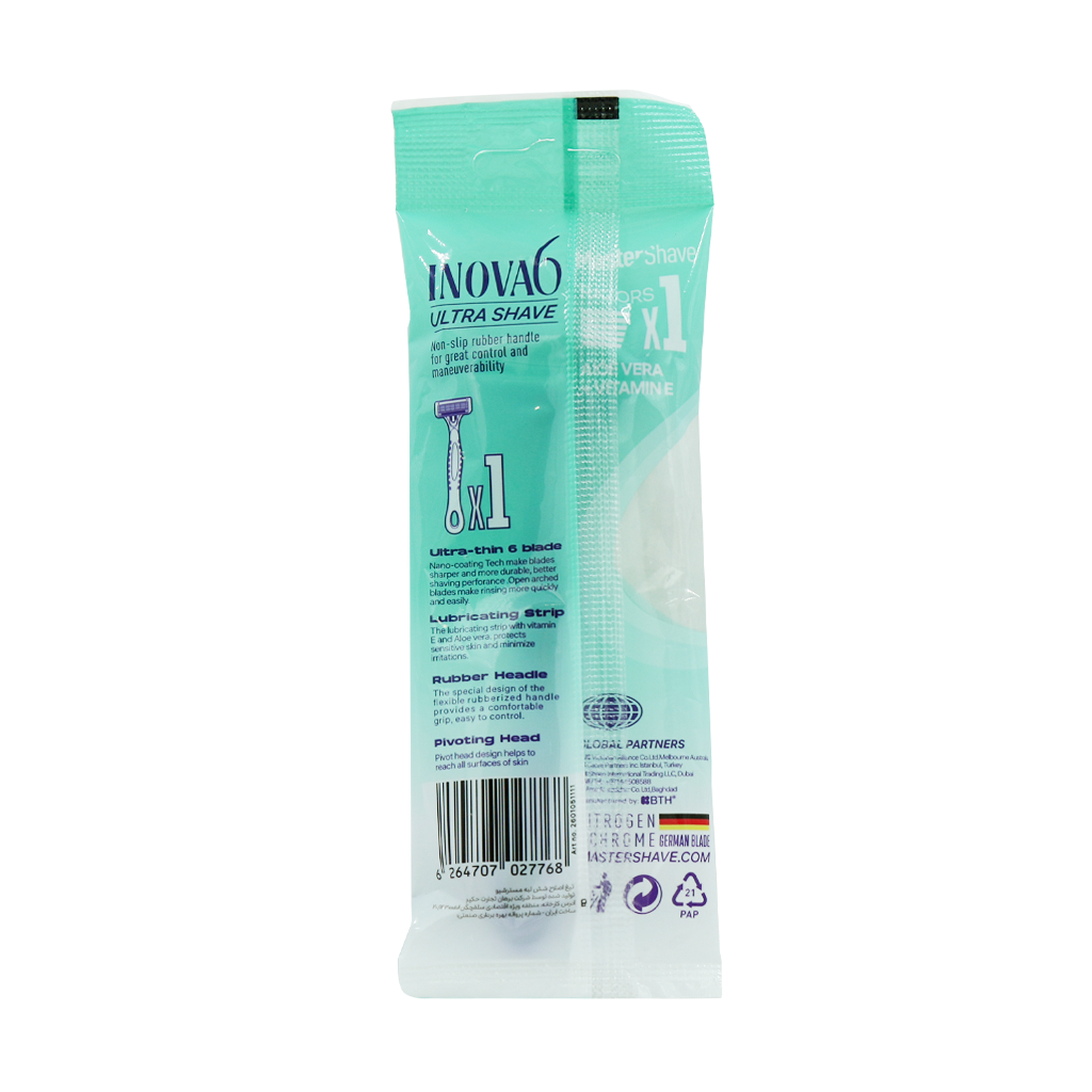 خودتراش زنانه 6 لبه مستر شیو مدل Inova 6 بسته 1 عددی