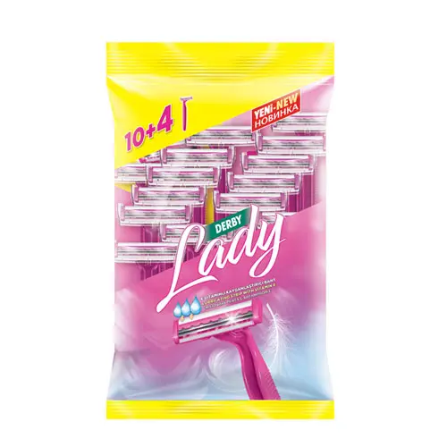 خودتراش دولبه مدل lady بسته 14 عددی دربی