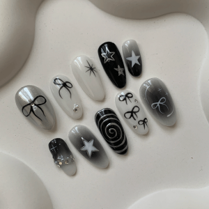 ست ناخن طرح پاپیون و ستاره متال