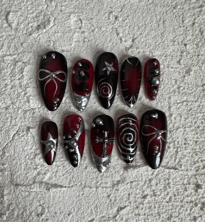 ست ناخن چری صلیب و پاپیون