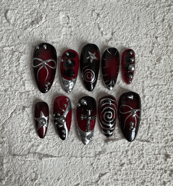 ست ناخن چری صلیب و پاپیون