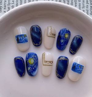 ست ناخن طرح شب پر ستاره