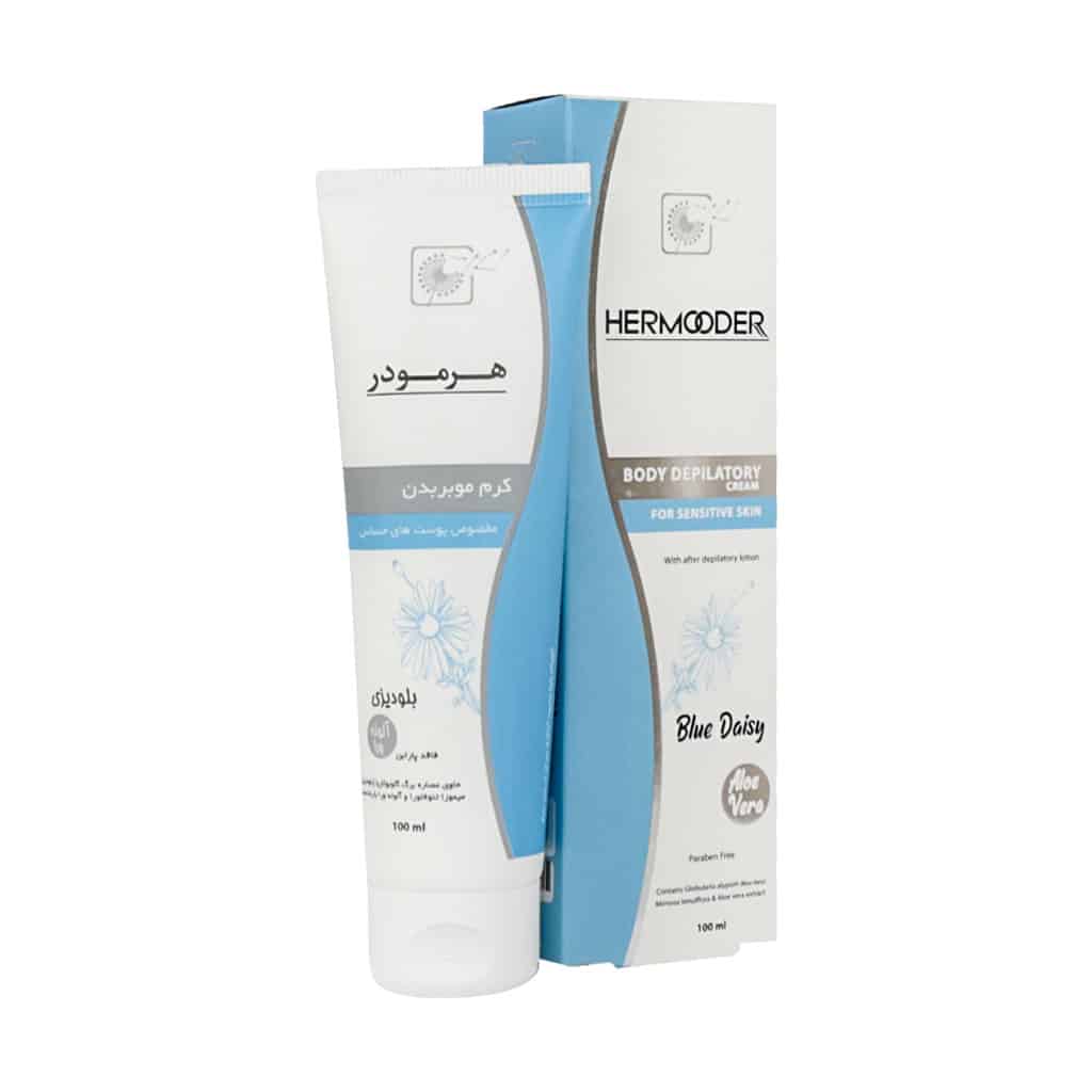 کرم موبر بدن آلوئه ورا هرمودر مناسب پوست حساس ۱۰۰ میلی لیتر