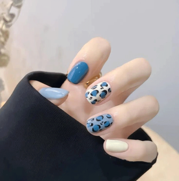 ست ناخن آبی کد 15