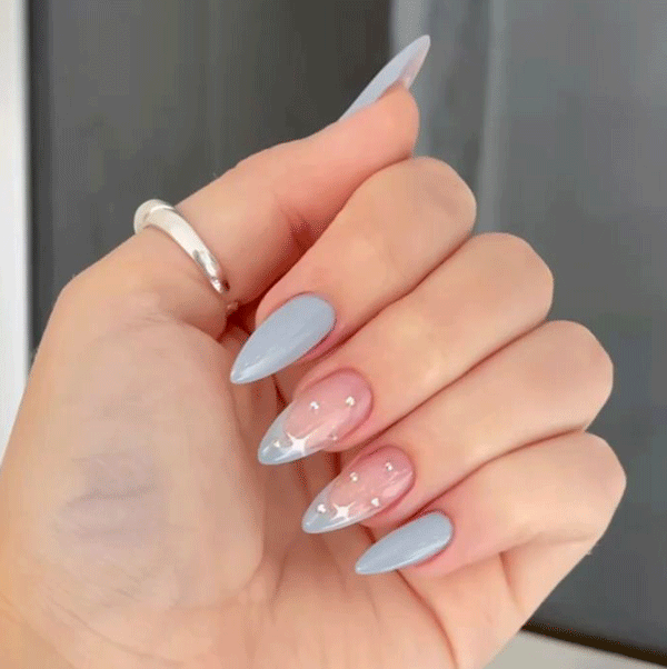 ست ناخن آبی کد 14