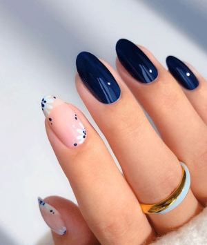 ست ناخن آبی کد 12