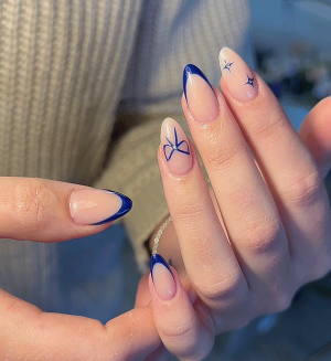 ست ناخن آبی کد 6