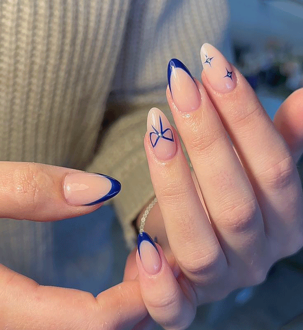 ست ناخن آبی کد 6