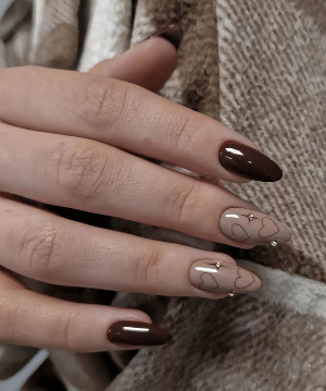 ست ناخن قهوه ای کد 7