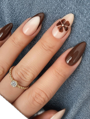 ست ناخن قهوه ای کد 6