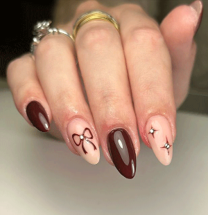 ست ناخن قهوه ای کد 4