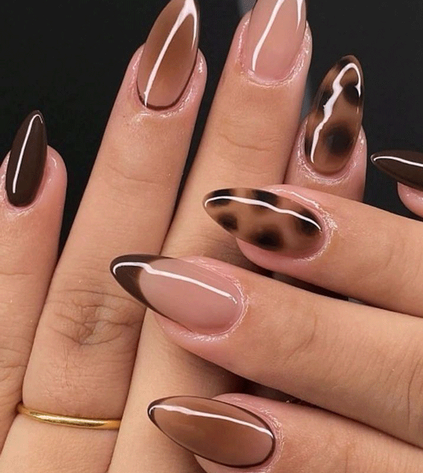 ست ناخن قهوه ای کد 3