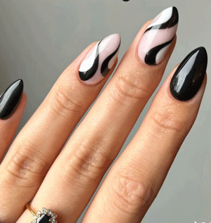 ست ناخن مشکی کد 4