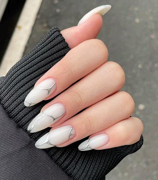 ست ناخن سفید کد 9